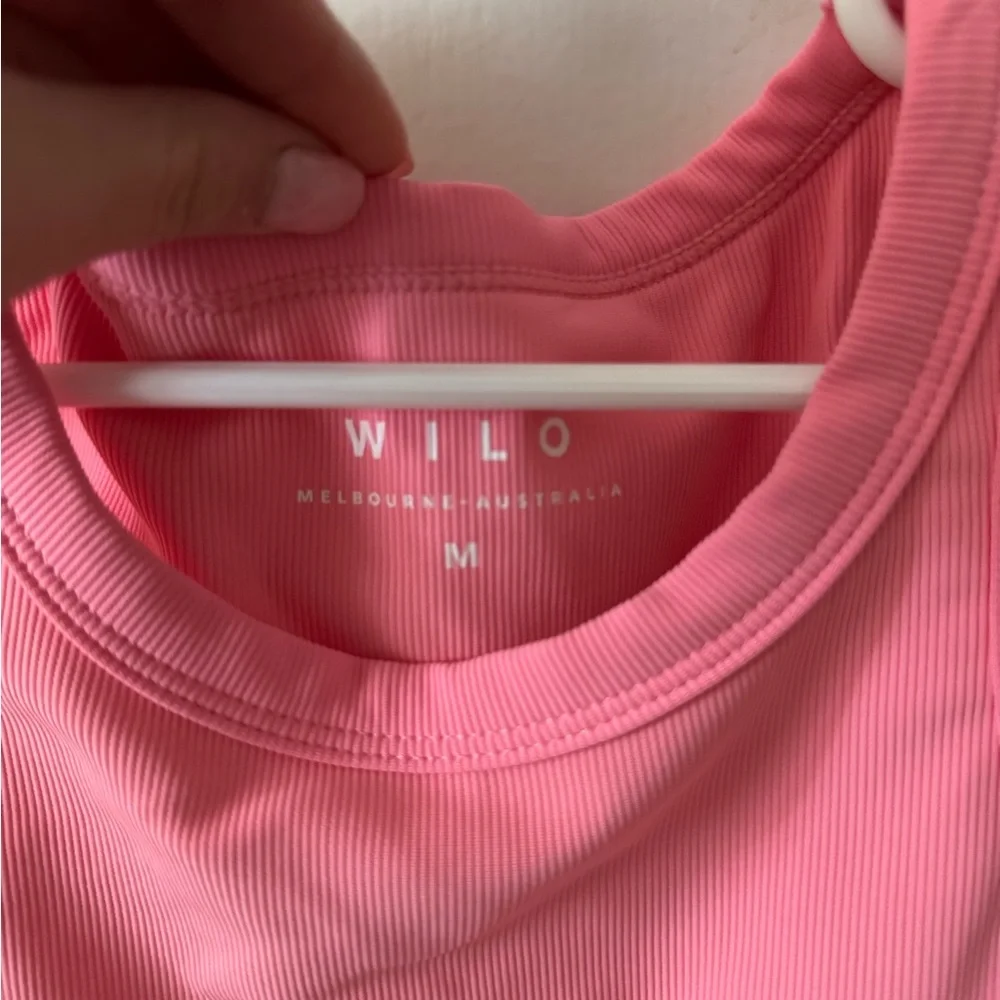 Wilo Pink Ribbed Tank Top - Picture 2 of 3
